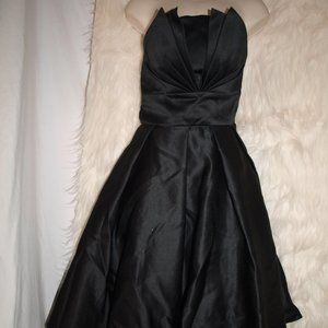 Black Cocktail DRESS With Pleated Front BY COCO MELODY SIZE M USED 4 PHOTO SHOOT